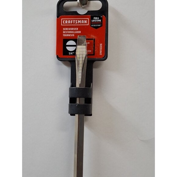 New Craftsman Screwdriver Slotted/Flat, 1/4 inch, 8" (200mm), CMHT65016, SAE - Picture 2 of 3